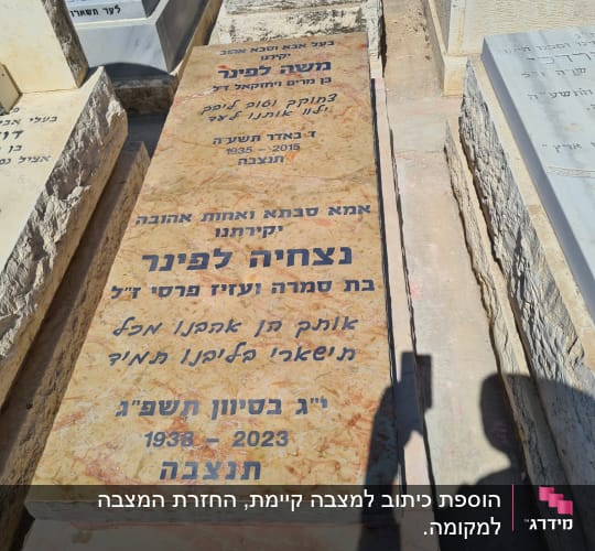 מצבות עם כיתוב בעברית בבית קברות